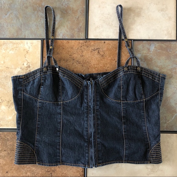 plus size denim bustier